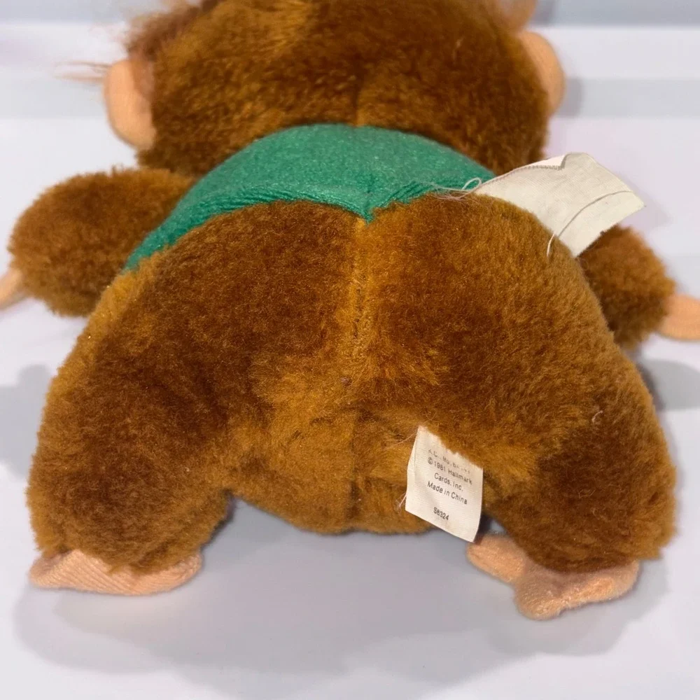 Vintage Bogey Orangutan Plush Toy 80s Collectible Brown Hallmark Shirt Tales